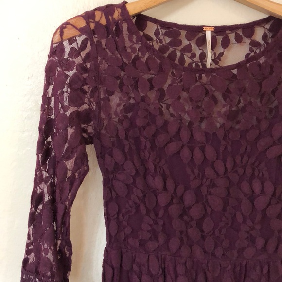 Free People Leaf Print Lace Dress - Picture 2 of 8